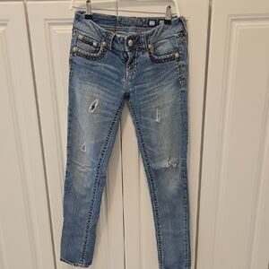 Miss Me Light Blue Distressed Skinny Jeans